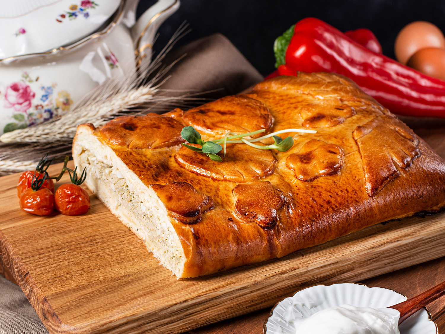 Пирог сдобный с капустой 