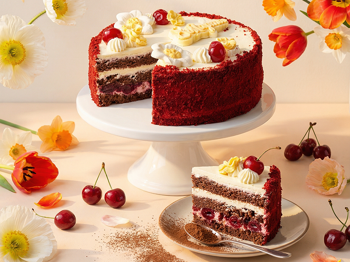 Торт бисквитный Фламенко на 8 Марта