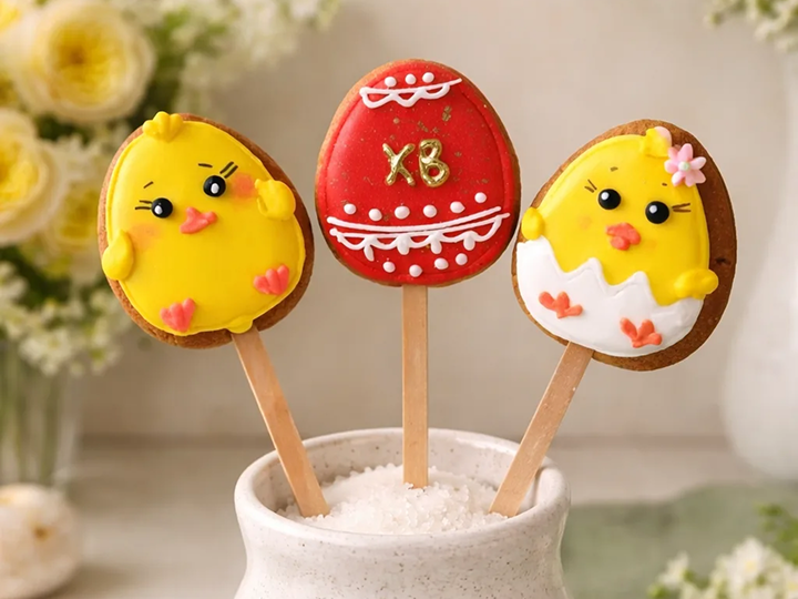 Печенье ванильное с сахарно-белковой глазурью Пасхальный топпер