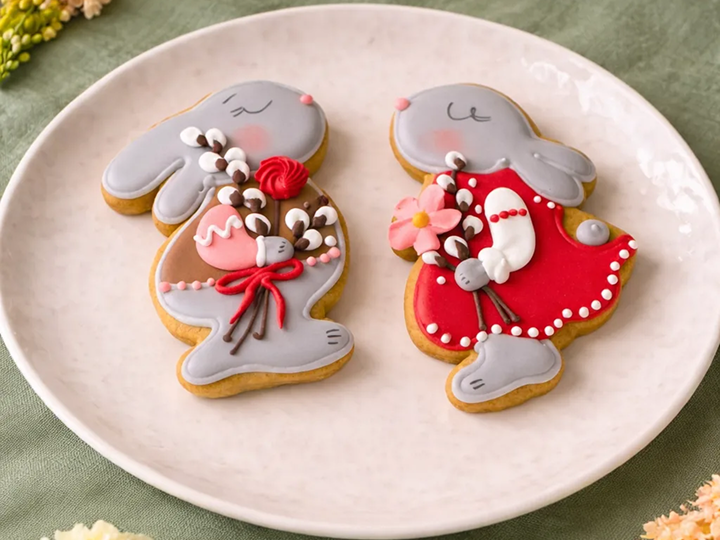 Печенье ванильное с сахарно-белковой глазурью Кролик