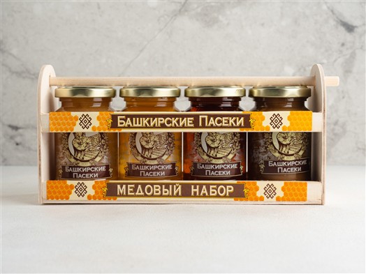 Подарочный набор «Ларец»  4 вида мёда 
