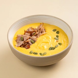 Крем суп из тыквы с копчёной индейкой