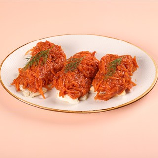 Спинка трески под овощным маринадом