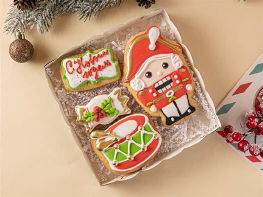 Печенье ванильное с сахарно-белковой глазурью Набор Щелкунчик