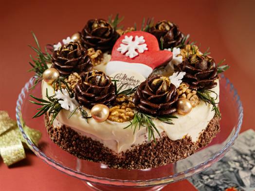 Торт Сливочно-миндальный Новогодний за 1 шт