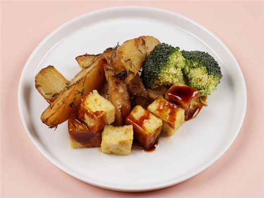 Тофу жаренный с картофелем