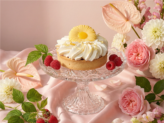 Тарт с малиной и сырным кремом