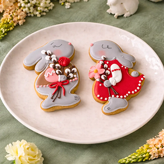 Печенье ванильное с сахарно-белковой глазурью Кролик за 1 шт