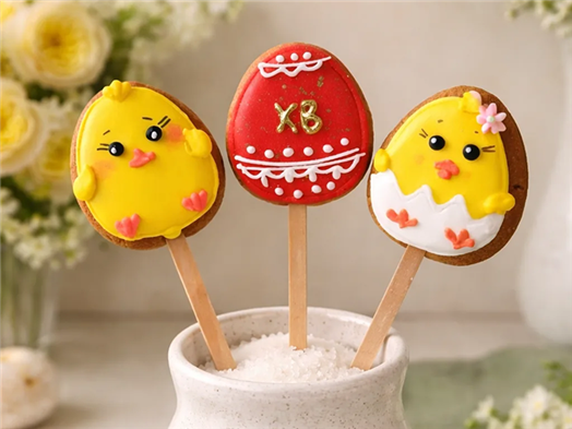 Печенье ванильное с сахарно-белковой глазурью Пасхальный топпер