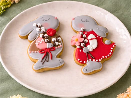 Печенье ванильное с сахарно-белковой глазурью Кролик